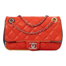 Chanel Timeless Classic multicolor leather handbag Silver hardware