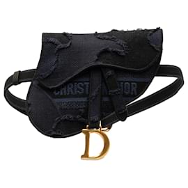 Dior-Dior Blue Camouflage Saddle Belt Bag-Blue,Dark blue