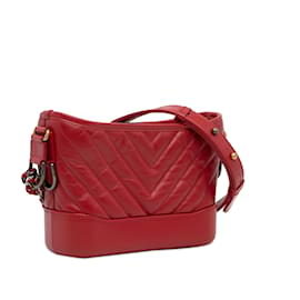 Chanel-Chanel Rote kleine Gabrielle-Umhängetasche aus Lammleder-Rot