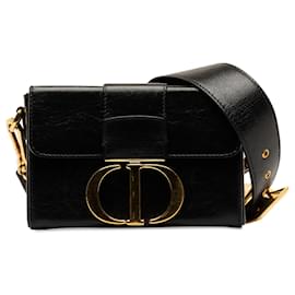 Dior-Dior Black Leather 30 MONTAIGNE BOX BAG-Black