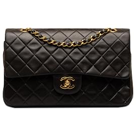 Chanel-Aba forrada de pele de cordeiro clássica preta média Chanel-Preto