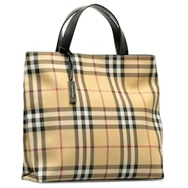 Burberry-Burberry Brown House Check Handtasche-Braun,Beige