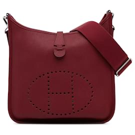 Hermès-Hermes Red Clemence Evelyne III PM-Rosso