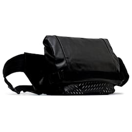 Bottega Veneta-Bottega Veneta Black Perforated Leather Belt Bag-Black