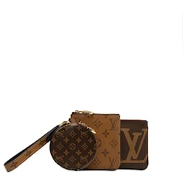 Louis Vuitton-Louis Vuitton Monedero gigante reverso con monograma en marrón de Louis Vuitton-Castaño