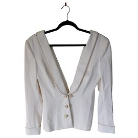Autre Marque Claudine Ivari White Cotton Silk Jacket White