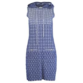 Chanel-CC Buttons Paris / Dubai Schimmerndes Kleid-Blau