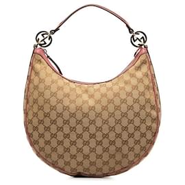 Gucci-Bolso hobo mediano Gucci GG Canvas Twins Bolso de hombro de lona 232962 En muy buenas condiciones-Otro