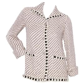 Chanel-Chaqueta de tweed y encaje de pasarela París / Roma-Rosa
