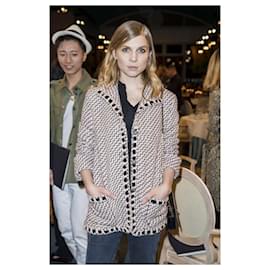 Chanel-Chaqueta de tweed y encaje de pasarela París / Roma-Rosa