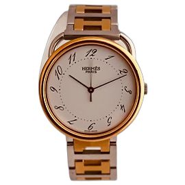 Relógio Hermès Arceau Banhado a Ouro e Aço Branco Branco