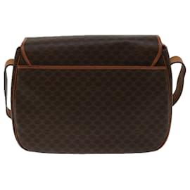 Céline-CELINE Macadam Canvas Shoulder Bag PVC Leather Brown Auth ki4098-Brown
