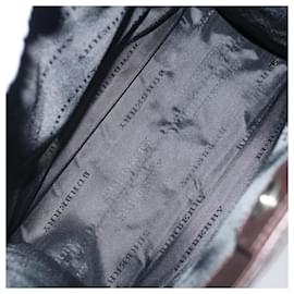 Burberry-BURBERRY Nova Check Hand Bag Nylon Beige Auth bs12209-Bege