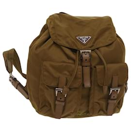 Prada-PRADA Backpack Nylon Brown Auth 67151-Brown