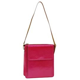 Louis Vuitton-LOUIS VUITTON Monogramm Vernis Motto Beutel Fuchsia Pink M91225 LV Auth ki4089-Pink,Fuschia