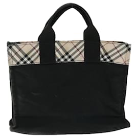 Autre Marque-Burberrys Nova Check Hand Bag Canvas Beige Black Auth 67106-Black,Beige