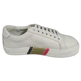 Burberry Leather sneakers with striped details White