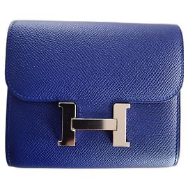 Hermès CONSTANCE COMPACT wallet Blue