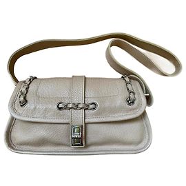 Bolsa Baguette Chanel de Couro Bege Bege
