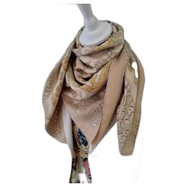 Hermès-Silk scarves-Beige
