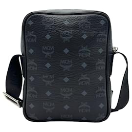 MCM-MCM Visetos Messenger Bag Handbag Shoulder Bag Crossbody Bag Black Blue-Black