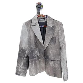 Sandro Champs Elysées Check Blazer Jacket Beige Chocolate Camel Beige Chocolate Camel