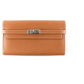 Hermès-HERMES Portafogli T.  Leather-Marrone