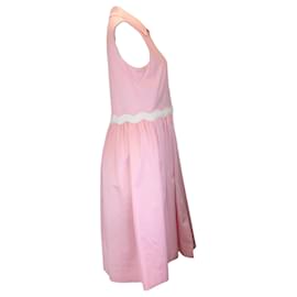 Autre Marque-Moschino Couture Abito midi in cotone rosa senza maniche con bottoni sul davanti-Rosa