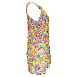 Autre Marque-Moschino Couture Multicolored Floral Embellished Sleeveless Mini Dress-Multiple colors