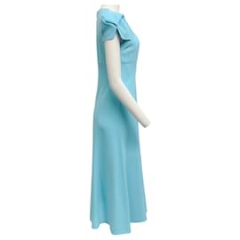 Autre Marque-Roland Mouret – Robin – Blaues Kleid mit gedrehten Flügelärmeln-Blau