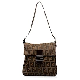 Fendi-Brown Fendi Zucca Crossbody Bag-Marrone