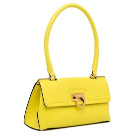 Salvatore Ferragamo-Yellow Ferragamo Trifolio Long Top Handle Handbag-Yellow