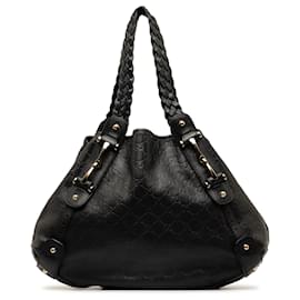 Gucci-Bolsa de ombro Gucci Guccissima Horsebit Pelham preta-Preto