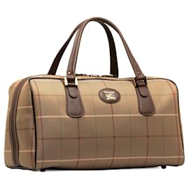 Burberry-Brown Burberry Vintage Check Travel Bag-Brown