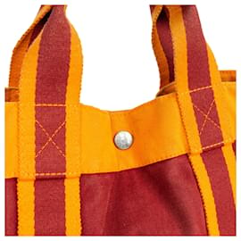 Hermès-Borsa Hermes Fourre In Cotone MM-Rosso