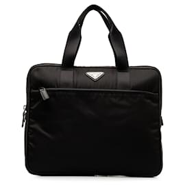 Prada-Black Prada Tessuto Business Bag-Black