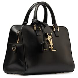 Saint Laurent-Bolsa Saint Laurent Baby Monograma Downtown Cabas Preta-Preto