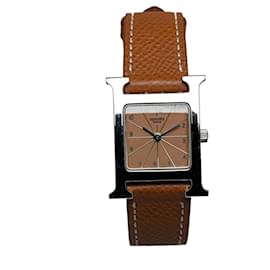 Hermès-Relógio Hermes Quartz Heure H Prateado-Prata