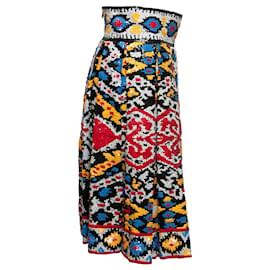 Autre Marque-Multicolor Naeem Khan Silk Sequin-Embellished Skirt Size US S/M-Multiple colors