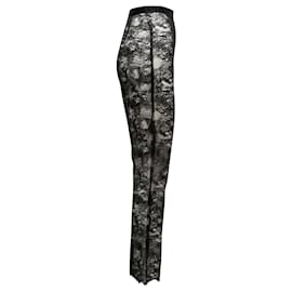 Chanel-Schwarze Chanel-Hose aus transparenter Spitze, Größe FR  38-Schwarz