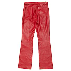 Dolce & Gabbana-Pantaloni in pelle vintage rossi Dolce & Gabbana taglia US S/M-Rosso