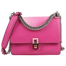 Fendi-FENDI Mini I Kan Schultertasche aus rosa Leder mit Kette  8M0381-Pink