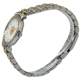Hermès-Silberne Hermes-Quarz-Edelstahl-Sellier-Uhr-Silber