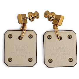 Hermès-Goldene Hermes Swift As De Coeur Ohrringe mit Druckverschluss-Golden