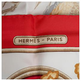 Hermès-Sciarpe di seta rosse Hermes Caraibes-Rosso
