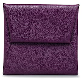 Hermès-Purple Hermes Evercolor Bastia Coin Pouch-Purple