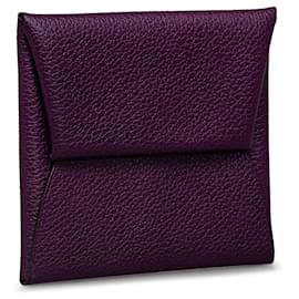 Hermès-Purple Hermes Evercolor Bastia Coin Pouch-Purple