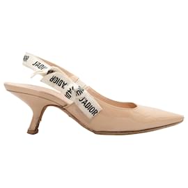 Christian Dior-Beige Christian Dior Patent Pointed-Toe Slingbacks Size 36.5-Beige