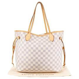 Louis Vuitton-Louis Vuitton Damier Azur Neverfull MM Shopper Sac-Marron