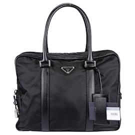 Prada-Prada Nylon Triangle Business Bag-Black